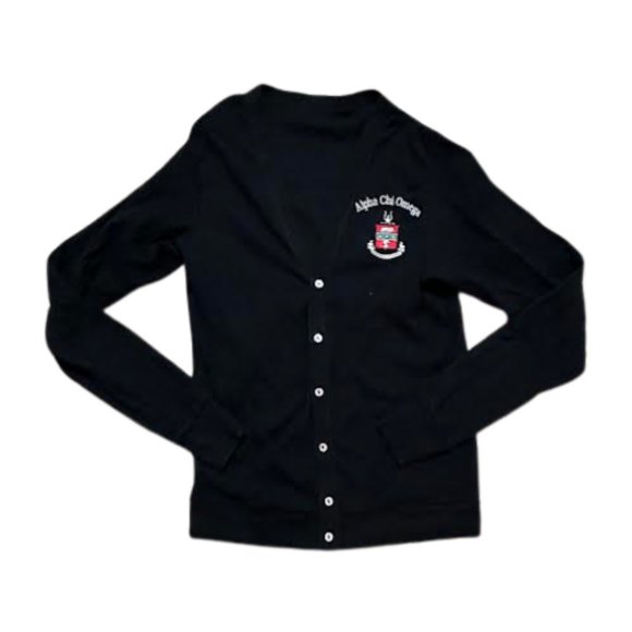 Vintage Alpha Chi Omega Sorority Cardigan - Picture 1 of 5